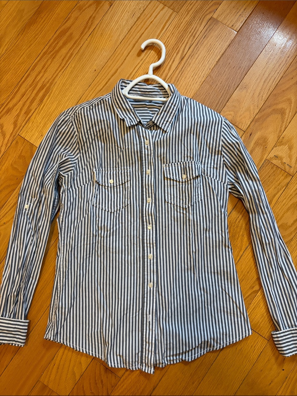 Classic Blue and White Striped Button-Down Shirt
